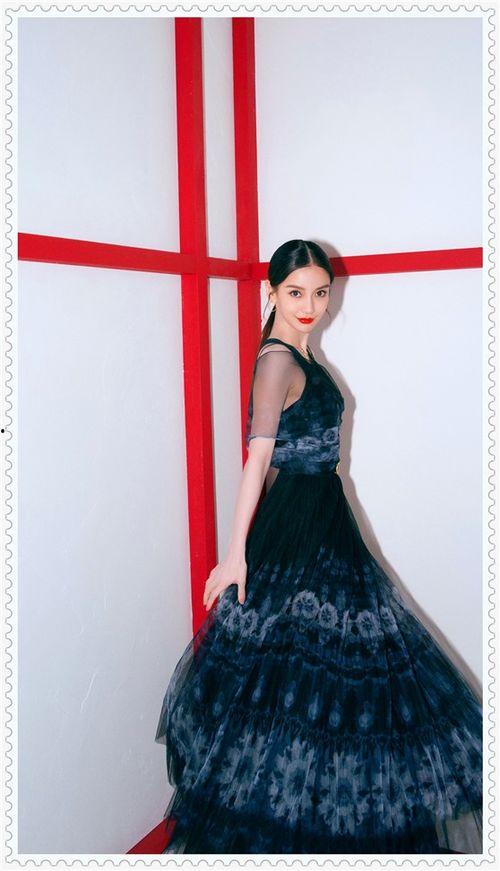 杨颖黑色礼服图片,尽显高贵气质